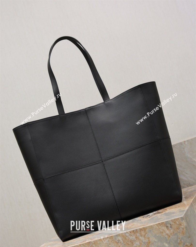 Saint Laurent Paris 4 Carre Tote Bag in Leather Black 2026 862368 (MHUI-260407009)