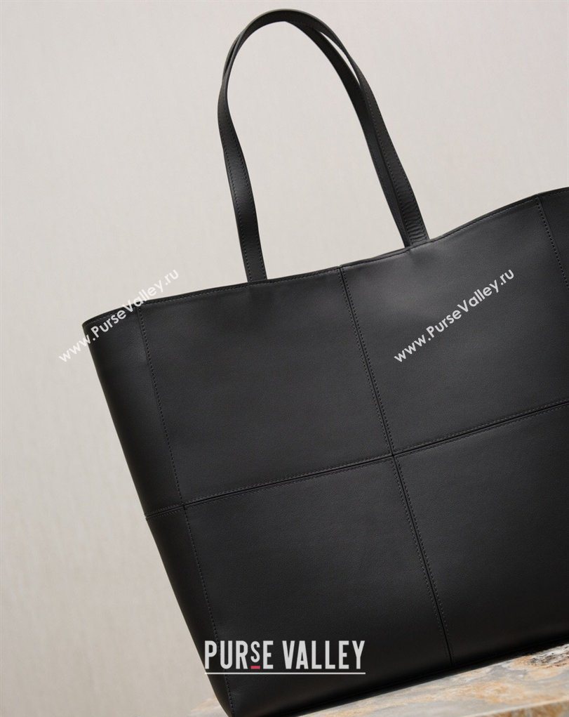 Saint Laurent Paris 4 Carre Tote Bag in Leather Black 2026 862368 (MHUI-260407009)