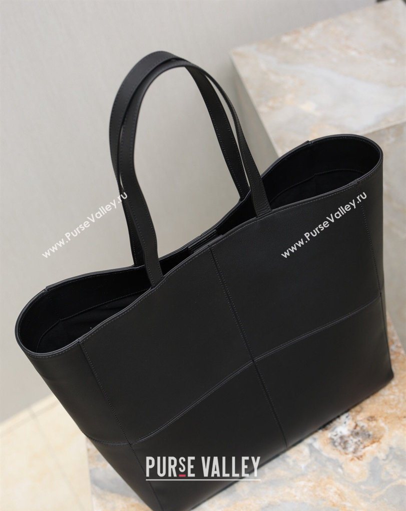 Saint Laurent Paris 4 Carre Tote Bag in Leather Black 2026 862368 (MHUI-260407009)