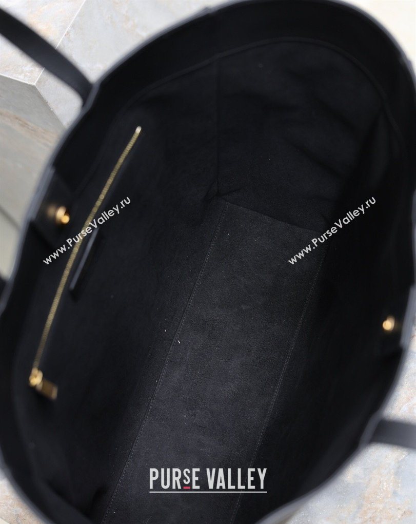 Saint Laurent Paris 4 Carre Tote Bag in Leather Black 2026 862368 (MHUI-260407009)