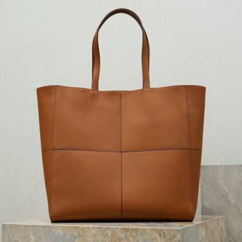 Saint Laurent Paris 4 Carre Tote Bag in Leather Toasted Brown 2026 862368 (MHUI-260407010)