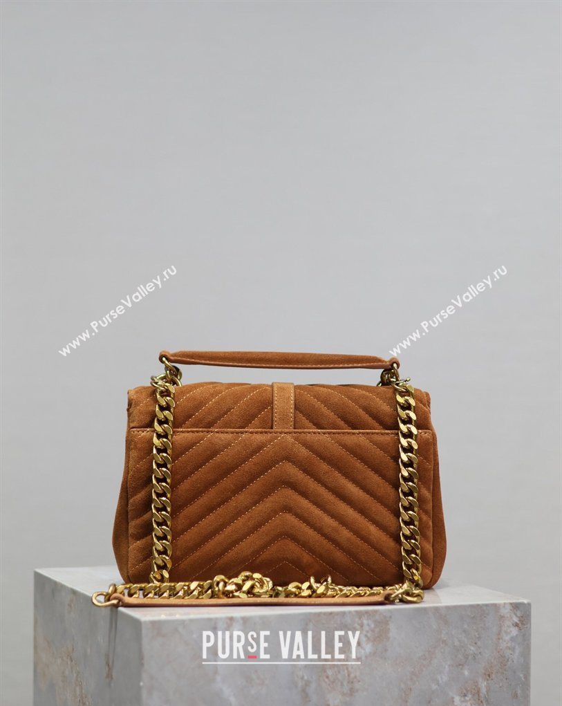 Saint Laurent Medium Monogram College Bag in Suede with Tassel 392737 Clay Brown 2026 (MHUI-260407013)