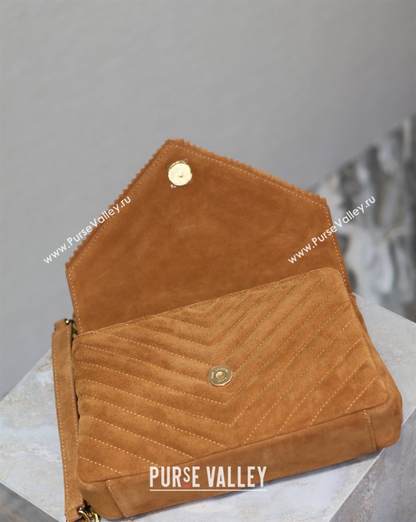 Saint Laurent Medium Monogram College Bag in Suede with Tassel 392737 Clay Brown 2026 (MHUI-260407013)