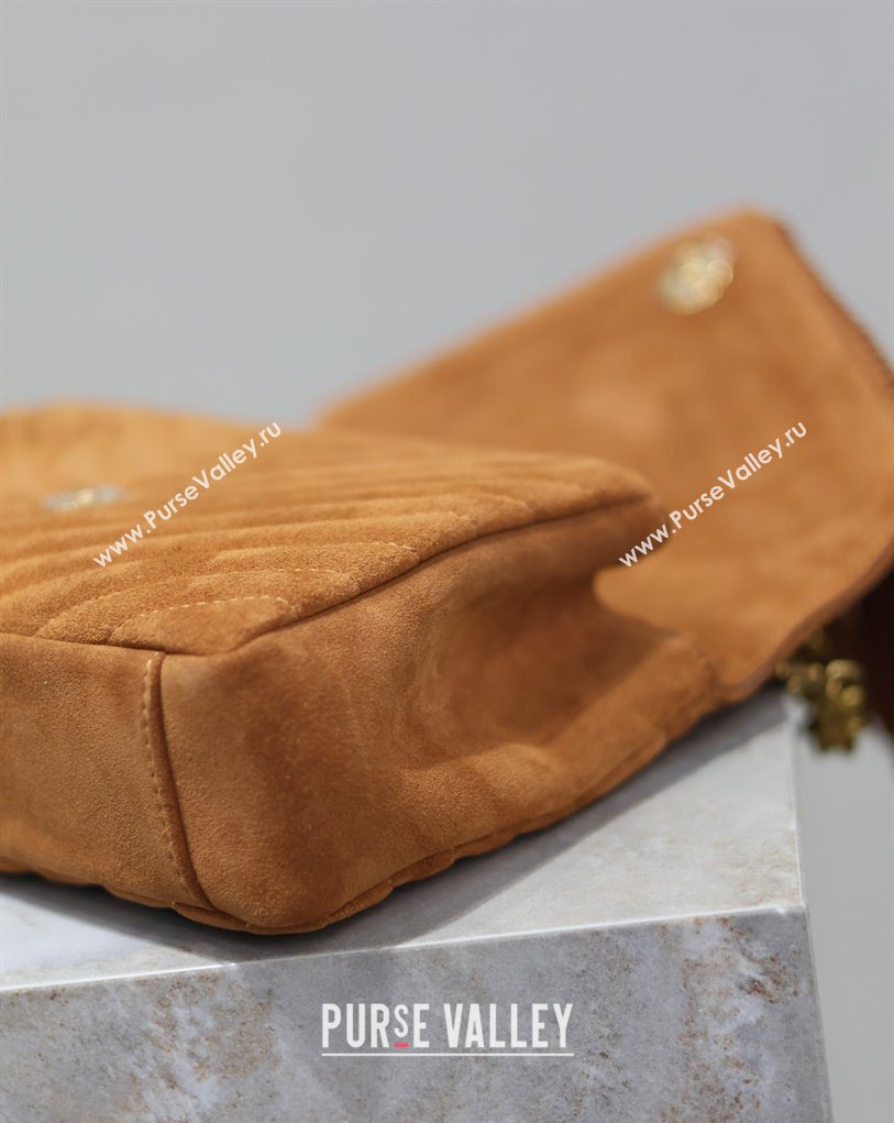 Saint Laurent Medium Monogram College Bag in Suede with Tassel 392737 Clay Brown 2026 (MHUI-260407013)