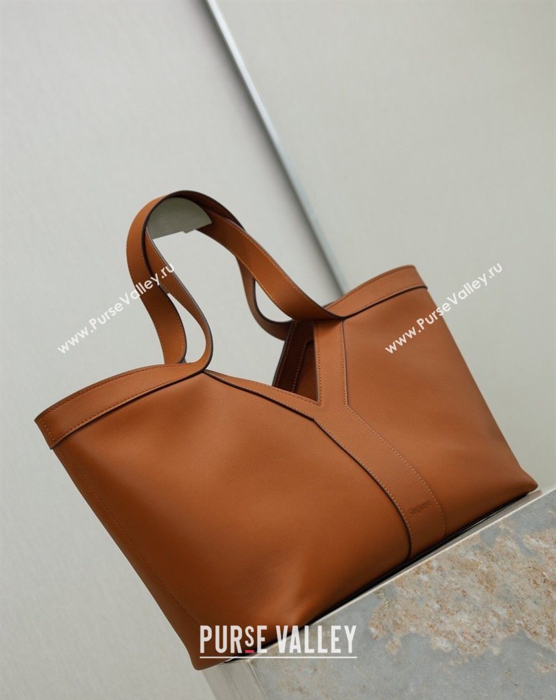 Saint Laurent Y small tote bag in leather Brown 2026 835274 (MHUI-260407016)