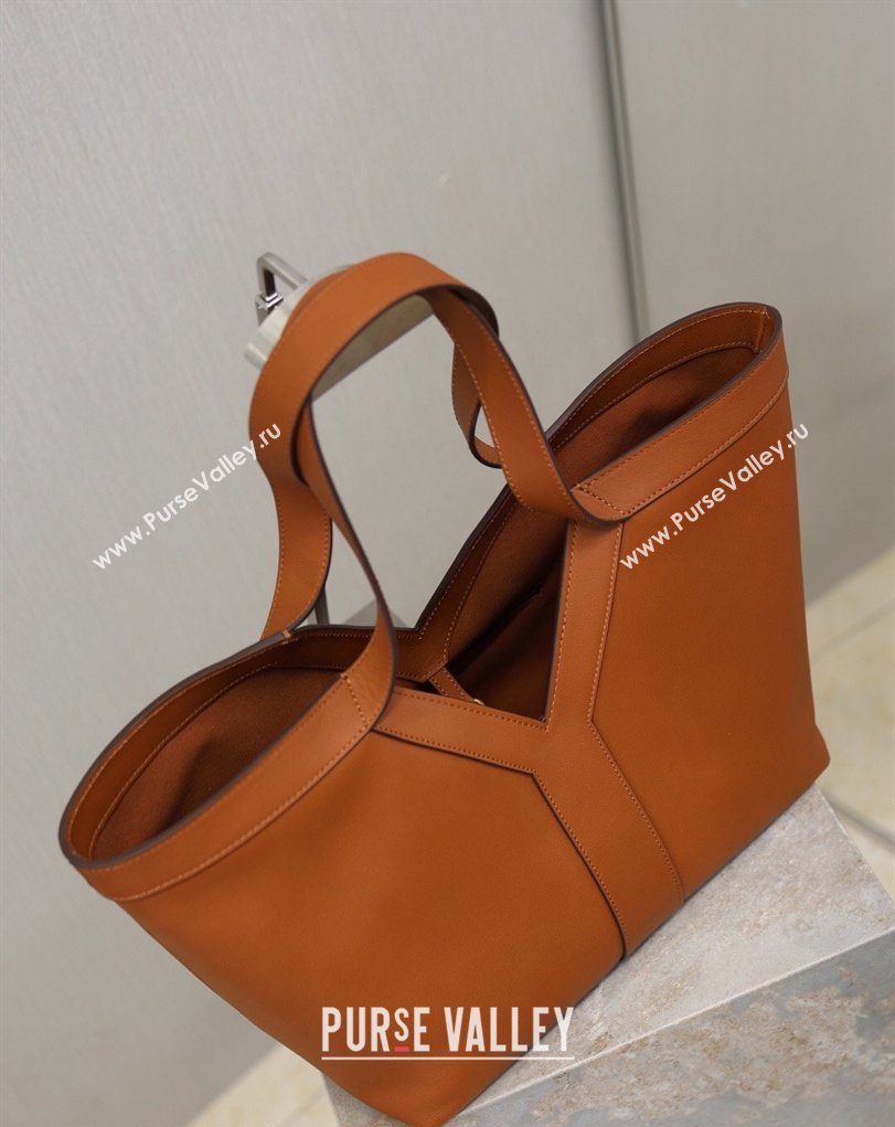 Saint Laurent Y small tote bag in leather Brown 2026 835274 (MHUI-260407016)