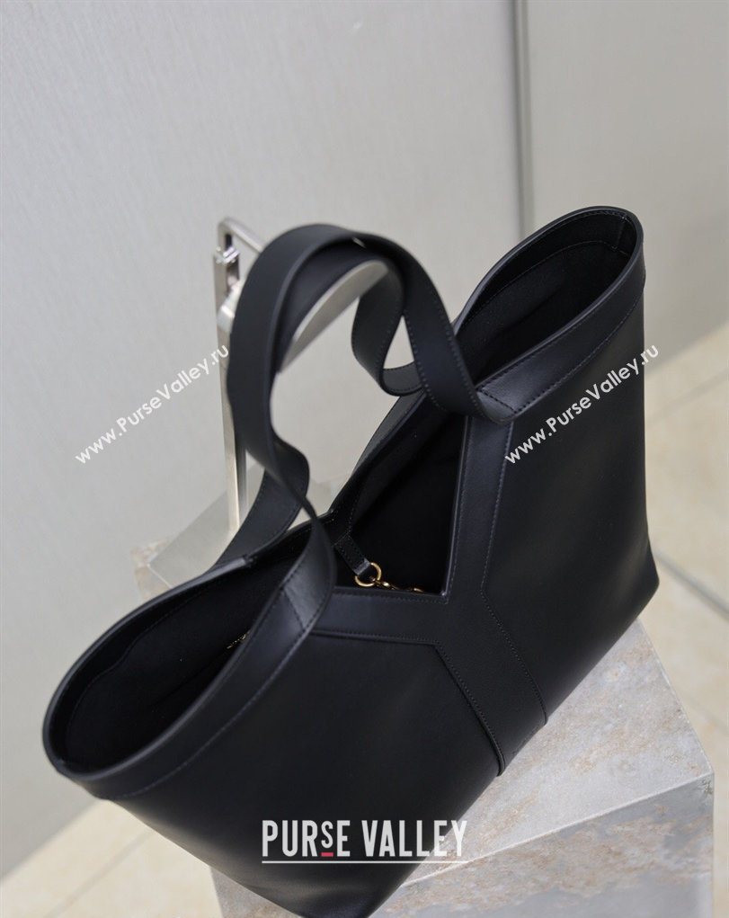 Saint Laurent Y small tote bag in leather Black 2026 835274 (MHUI-260407017)