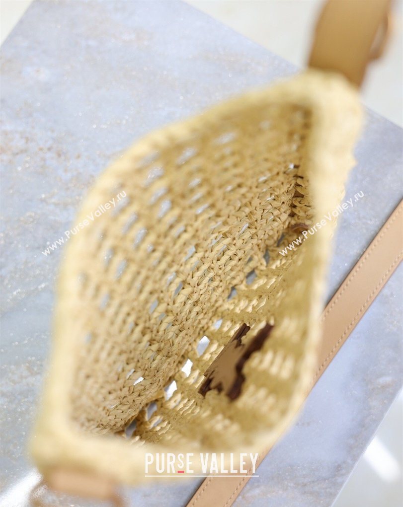 Saint Laurent Oxalis Mini Tote Bag in Crochet Raffia Straw Beige 2026 840042 (MHUI-260407018)