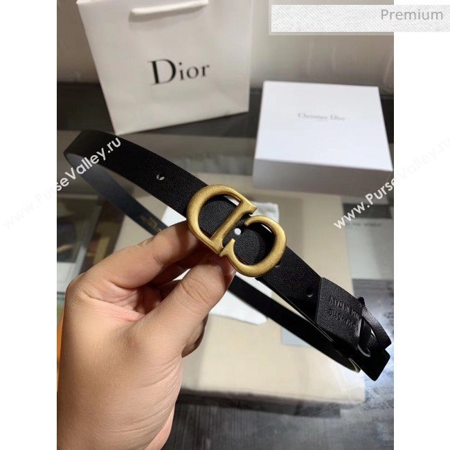 Dior Width 2cm Calfskin Belt With CD Buckle Black 01 2020 (99-20050408)