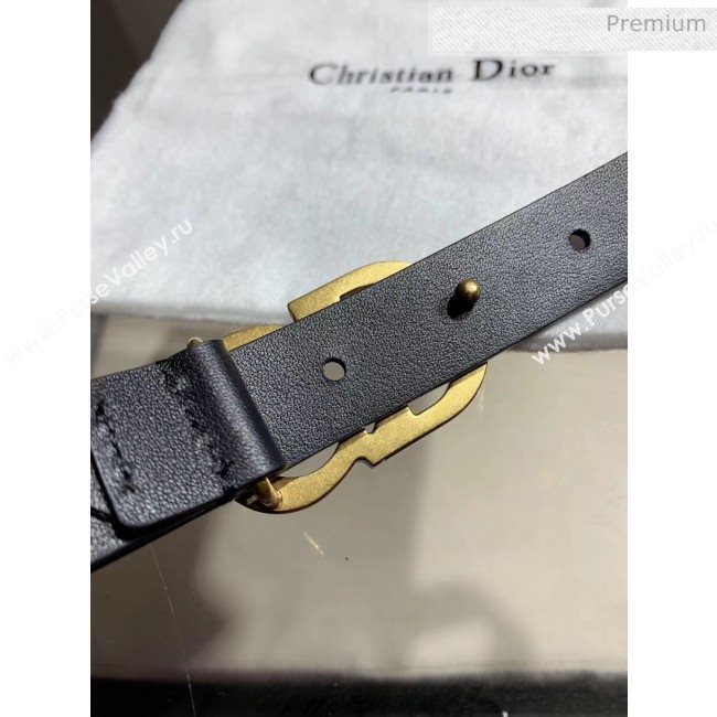 Dior Width 2cm Calfskin Belt With CD Buckle Black 01 2020 (99-20050408)