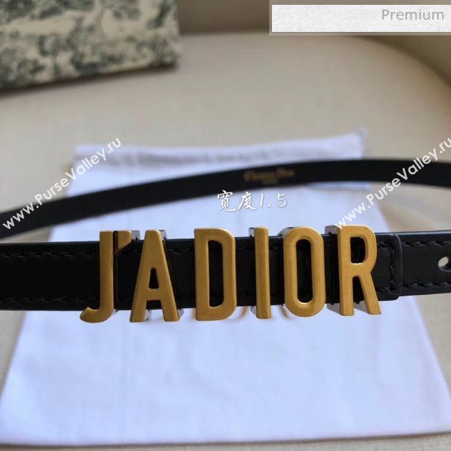 Dior Width 1.5cm Calfskin Belt With JAdipr Buckle Black 04 2020 (99-20050411)