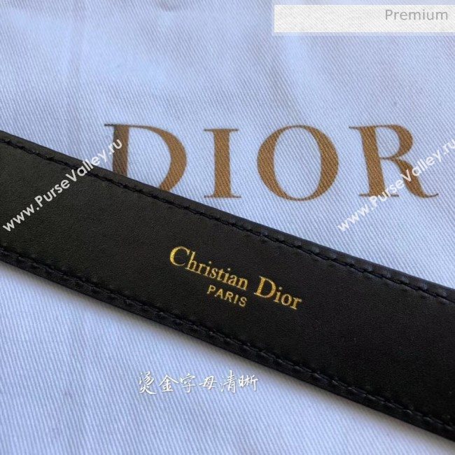 Dior Width 3cm Calfskin Belt With DIOR Buckle Black 06 2020 (99-20050413)