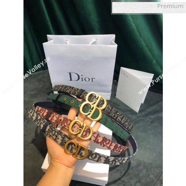 Dior Oblique Canvas & Calfskin Belt With CD Buckle 09 2020 (99-20050416)