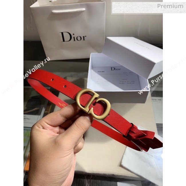 Dior Width 2cm Calfskin Belt With CD Buckle Red 02 2020 (99-20050409)