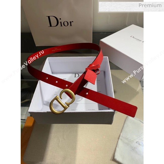 Dior Width 2cm Calfskin Belt With CD Buckle Red 02 2020 (99-20050409)