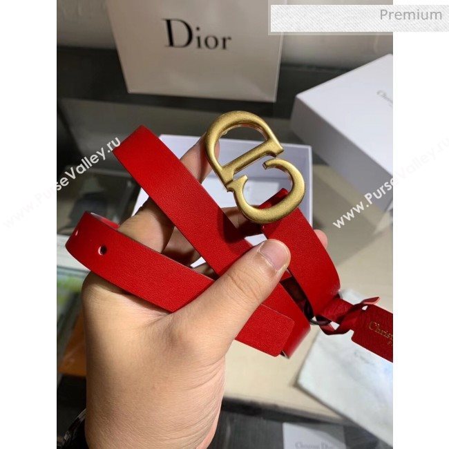 Dior Width 2cm Calfskin Belt With CD Buckle Red 02 2020 (99-20050409)