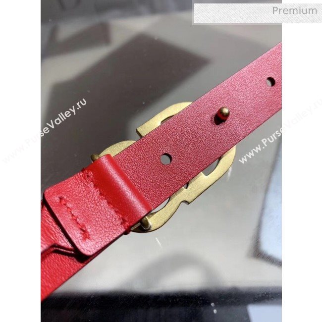 Dior Width 2cm Calfskin Belt With CD Buckle Red 02 2020 (99-20050409)