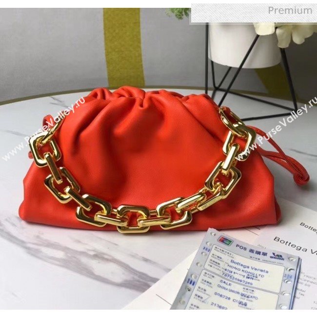 Bottega Veneta Small The Chain Pouch Clutch Bag With Square Ring Chain Red 2020 (MS-20050535)