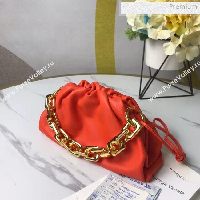 Bottega Veneta Small The Chain Pouch Clutch Bag With Square Ring Chain Red 2020 (MS-20050535)