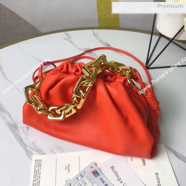 Bottega Veneta Small The Chain Pouch Clutch Bag With Square Ring Chain Red 2020 (MS-20050535)