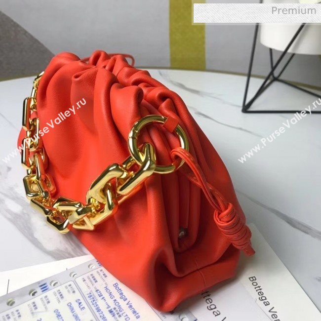 Bottega Veneta Small The Chain Pouch Clutch Bag With Square Ring Chain Red 2020 (MS-20050535)