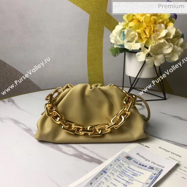 Bottega Veneta Small The Chain Pouch Clutch Bag With Square Ring Chain Yellow 2020 (MS-20050536)