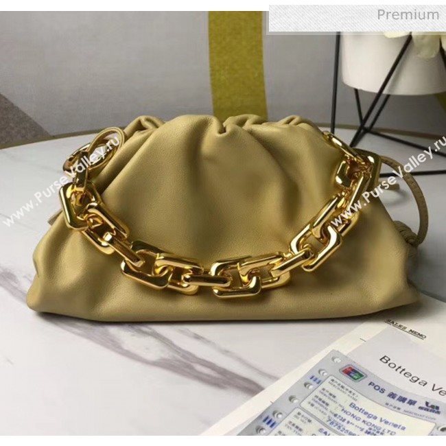 Bottega Veneta Small The Chain Pouch Clutch Bag With Square Ring Chain Yellow 2020 (MS-20050536)