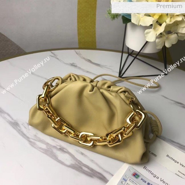 Bottega Veneta Small The Chain Pouch Clutch Bag With Square Ring Chain Yellow 2020 (MS-20050536)