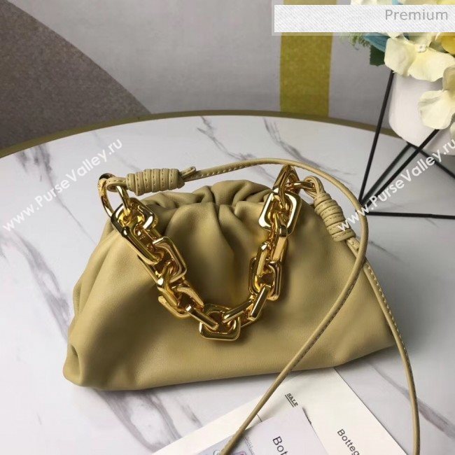 Bottega Veneta Small The Chain Pouch Clutch Bag With Square Ring Chain Yellow 2020 (MS-20050536)