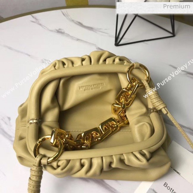 Bottega Veneta Small The Chain Pouch Clutch Bag With Square Ring Chain Yellow 2020 (MS-20050536)