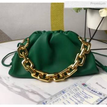 Bottega Veneta Small The Chain Pouch Clutch Bag With Square Ring Chain Green 2020 (MS-20050537)