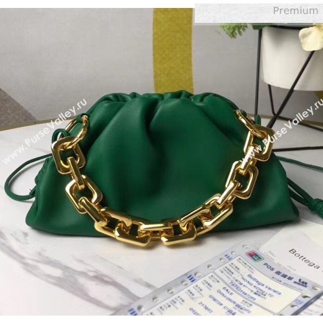 Bottega Veneta Small The Chain Pouch Clutch Bag With Square Ring Chain Green 2020 (MS-20050537)