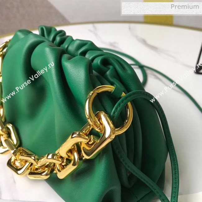 Bottega Veneta Small The Chain Pouch Clutch Bag With Square Ring Chain Green 2020 (MS-20050537)