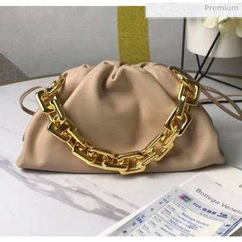 Bottega Veneta Small The Chain Pouch Clutch Bag With Square Ring Chain Beige 2020 (MS-20050538)