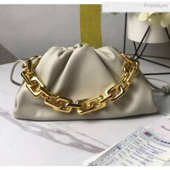 Bottega Veneta Small The Chain Pouch Clutch Bag With Square Ring Chain Off-White 2020 (MS-20050540)