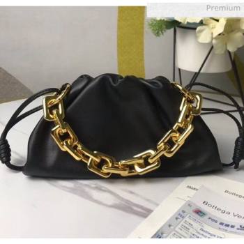 Bottega Veneta Small The Chain Pouch Clutch Bag With Square Ring Chain Black 2020 (MS-20050543)