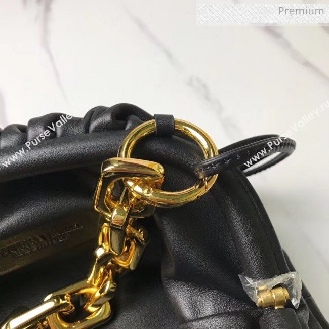 Bottega Veneta Small The Chain Pouch Clutch Bag With Square Ring Chain Black 2020 (MS-20050543)