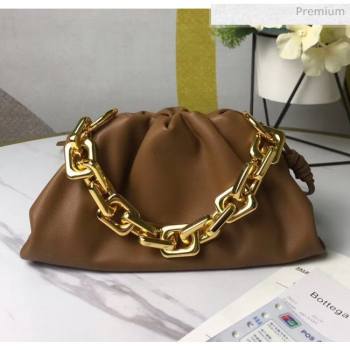 Bottega Veneta Small The Chain Pouch Clutch Bag With Square Ring Chain Cammello Brown 2020 (MS-20050544)