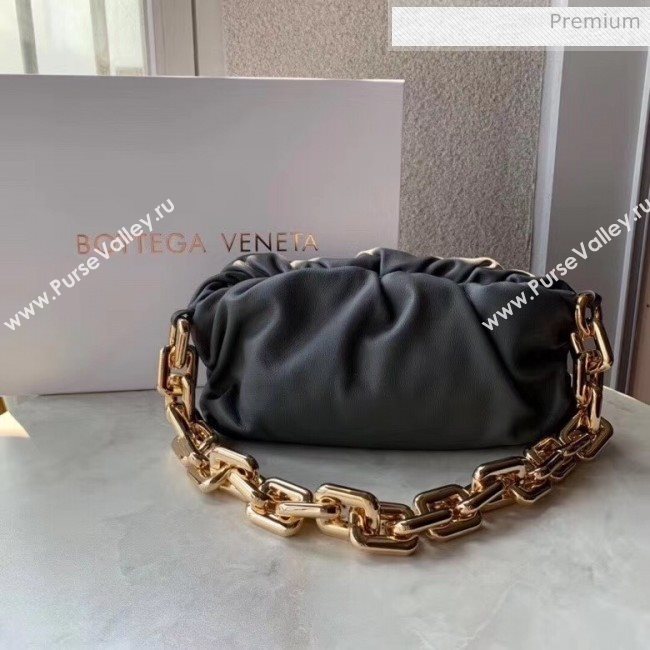 Bottega Veneta The Chain Pouch Clutch Bag With Square Ring Chain Deep Gray 2020 (MS-20050545)