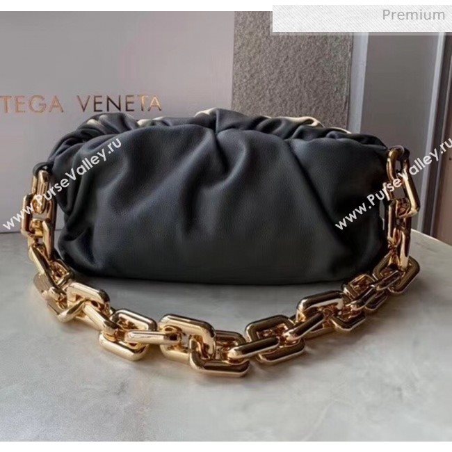 Bottega Veneta The Chain Pouch Clutch Bag With Square Ring Chain Deep Gray 2020 (MS-20050545)