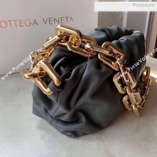 Bottega Veneta The Chain Pouch Clutch Bag With Square Ring Chain Deep Gray 2020 (MS-20050545)