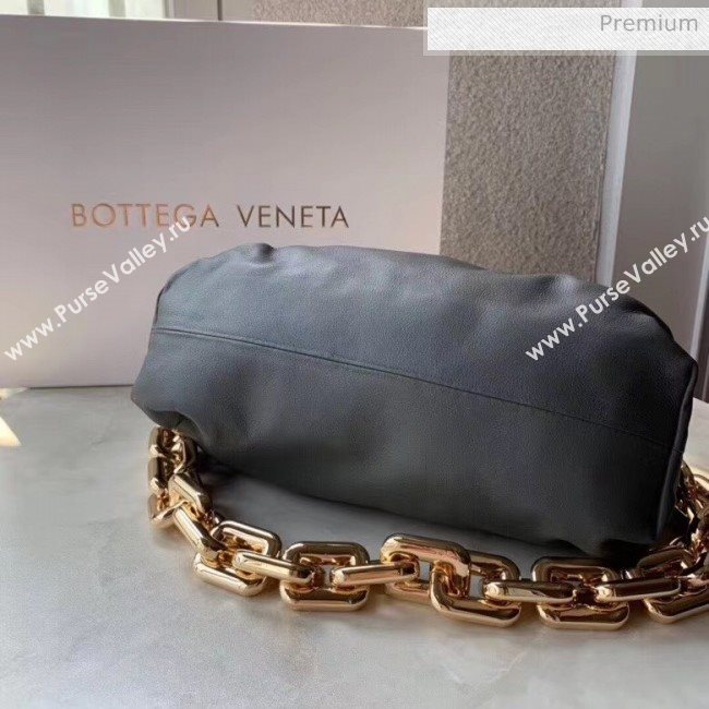 Bottega Veneta The Chain Pouch Clutch Bag With Square Ring Chain Deep Gray 2020 (MS-20050545)