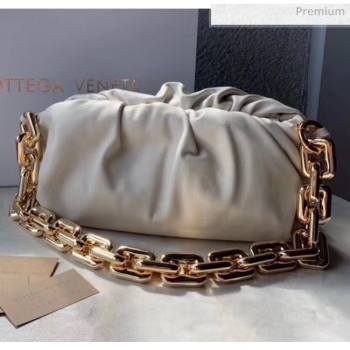 Bottega Veneta The Chain Pouch Clutch Bag With Square Ring Chain Off-White 2020 (MS-20050546)