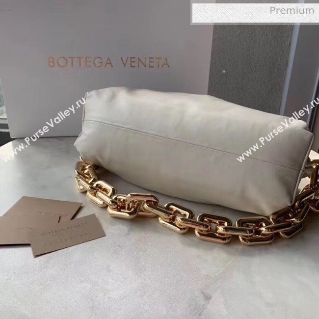 Bottega Veneta The Chain Pouch Clutch Bag With Square Ring Chain Off-White 2020 (MS-20050546)