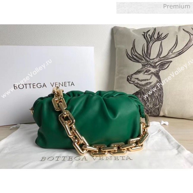 Bottega Veneta The Chain Pouch Clutch Bag With Square Ring Chain Green 2020 (MS-20050547)