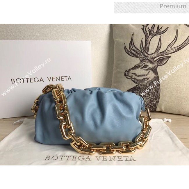 Bottega Veneta The Chain Pouch Clutch Bag With Square Ring Chain Blue 2020 (MS-20050549)