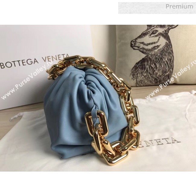 Bottega Veneta The Chain Pouch Clutch Bag With Square Ring Chain Blue 2020 (MS-20050549)