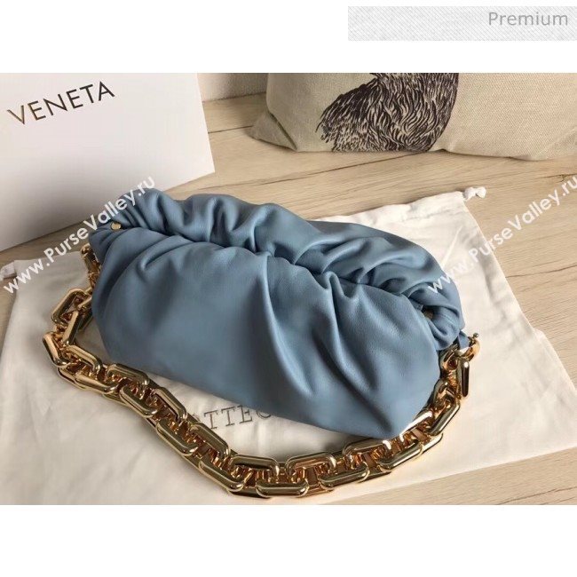 Bottega Veneta The Chain Pouch Clutch Bag With Square Ring Chain Blue 2020 (MS-20050549)