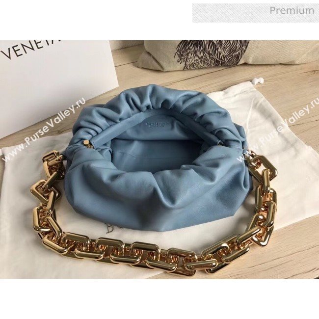 Bottega Veneta The Chain Pouch Clutch Bag With Square Ring Chain Blue 2020 (MS-20050549)