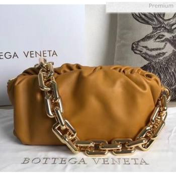 Bottega Veneta The Chain Pouch Clutch Bag With Square Ring Chain Ocra Brown 2020 (MS-20050550)